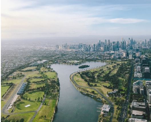 overhead view of Melbourne