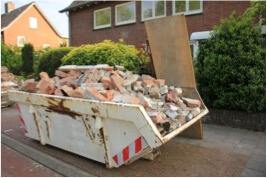 brick waste in skip bin