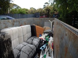 furniture in skip bin